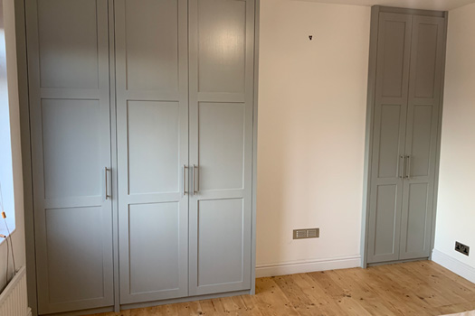 Fitted painted wardrobes
